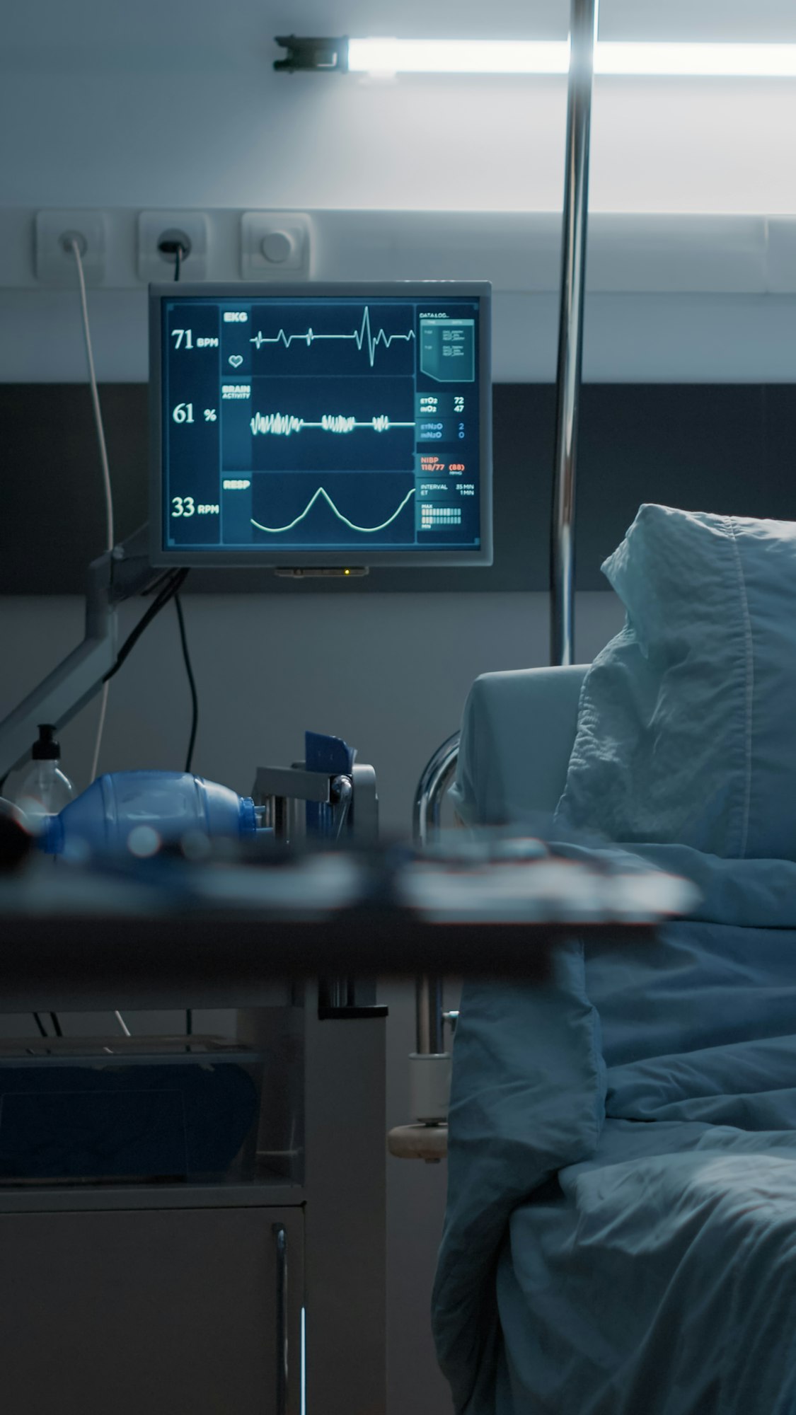 Empty hospital ward designed with medical equipment